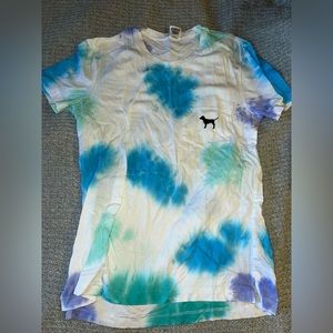 PINK - Blue/Green Tie Dye Tee